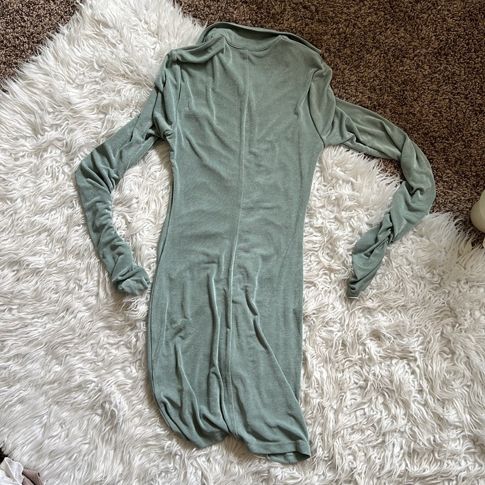 CLUB L LONDON TEAL RUCHED DRESS - Picture 3 of 4